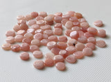 Pink Opal Cabochons, Natural Loose Pink Opal Plain Smooth Round Flat Back