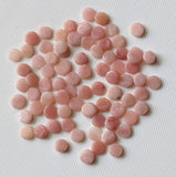 Pink Opal Cabochons, Natural Loose Pink Opal Plain Smooth Round Flat Back