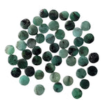 Natural Loose Emerald Plain Smooth Round Flat Back Cabochons 6mm Emerald, 10 Pcs