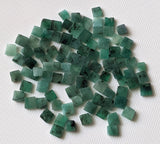 Emerald Cabochons, Natural Loose Emerald Plain Smooth Square Flat Back Cabochons