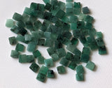 Emerald Cabochons, Natural Loose Emerald Plain Smooth Square Flat Back Cabochons