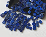 Lapis Lazuli Cabochons, Loose Lapis Lazuli Plain Smooth Square Flat Back 4-5 mm