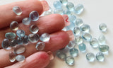 Aquamarine Plain Oval / Round Gems, Natural Loose Aquamarine Gemstones