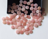 Pink Opal Cabochons, Natural Loose Pink Opal Plain Smooth Round Flat Back