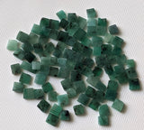 Emerald Cabochons, Natural Loose Emerald Plain Smooth Square Flat Back Cabochons