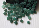 Emerald Cabochons, Natural Loose Emerald Plain Smooth Square Flat Back Cabochons