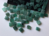 Emerald Cabochons, Natural Loose Emerald Plain Smooth Square Flat Back Cabochons