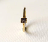 Baguette Diamond Ring 925 Silver with Gold Polish Solid Stackable Promise Ring