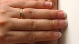 Baguette Diamond Ring 925 Silver with Gold Polish Solid Stackable Promise Ring