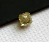 Yellow Cushion Cut Diamond, 0.30 Cts Flat Back Diamond Cabochon For Engagement