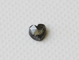 Salt And Pepper Diamond, Heart Diamond Loose Flat Back Diamond Cabochon For Ring