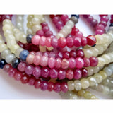5mm Multi Sapphire Faceted Rondelle. Multi Saphhire Rondelle Beads For Jewelry