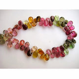 4x6mm Approx Multi Tourmaline Faceted Pear Beads, Multi Tourmaline Faceted Gems