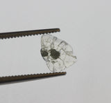 Salt And Pepper Diamond Slice, One Of A Kind Faceted Clear Diamond Slice