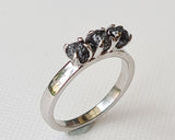 Raw Diamond Ring in 925 Silver, Black Diamond Ring, Solid Stackable Ring