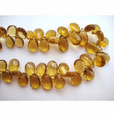 5x8 mm To 7x11 mm Beer Quartz Beads, Beer Quartz Faceted Pear Briolette Beads