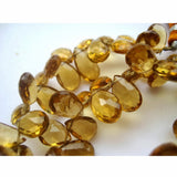 5x8 mm To 7x11 mm Beer Quartz Beads, Beer Quartz Faceted Pear Briolette Beads