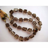 11 mm To 7 mm Smoky Quartz Step Cut Tumbles, AAA Gemstone, Smoky Quartz Beads