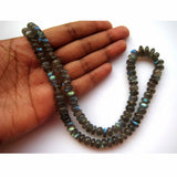 4.5mm To 6mm Labradorite Gemstone Plain Rondelle Beads, Blue Fire Gem Stone