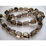 11 mm To 7 mm Smoky Quartz Step Cut Tumbles, AAA Gemstone, Smoky Quartz Beads