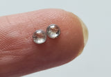 Salt And Pepper Round Polished Diamond Cabochon, Matched Pair Plain Flat Back