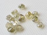 Light Yellow Rough Diamond Natural Yellow Smooth Raw Diamond For Jewelry, 3-4mm