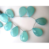 20x30 mm Each Aqua Chalcedony Faceted Pear, Blue Chalcedony Briolette Bead, Blue