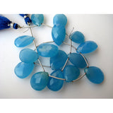 14x18 mm Each Blue Chalcedony Faceted Pear Beads, Blue Chalcedony Briolette Bead