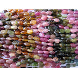 6mm Multi Tourmaline Plain Oval Bead, Tourmaline Gemstone, Multi Tourmaline Bead