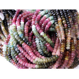 5mm Tourmaline Faceted Rondelle Beads, Tourmaline Beads,13 Inch Multi Tourmaline