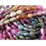 6mm Multi Tourmaline Plain Oval Bead, Tourmaline Gemstone, Multi Tourmaline Bead