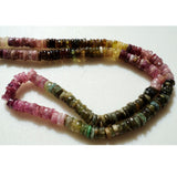 4mm Multi Tourmaline Beads, Natural Multi Tourmaline Spacer Disc Beads, Multi