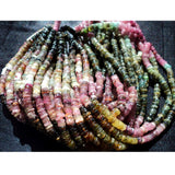 4mm Multi Tourmaline Beads, Natural Multi Tourmaline Spacer Disc Beads, Multi