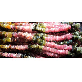 5mm Multi Tourmaline Beads, Natural Multi Tourmaline Square Heishi Beads, Multi