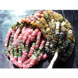 5mm Multi Tourmaline Beads, Natural Multi Tourmaline Square Heishi Beads, Multi