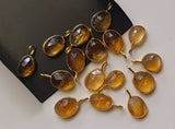 Citrine Faceted Free Form Shape Connectors, Single Loop 925 Silver for Jewelry
