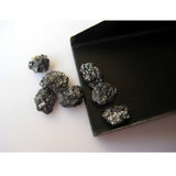 7mm To 8mm Approx Black Rough Raw Uncut  Diamond For Jewelry (1Pc To 5Pc)