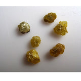5-6mm Each Approx Yellow Drilled Raw Diamond For Jewelry (1Pc To 10Pc Options)