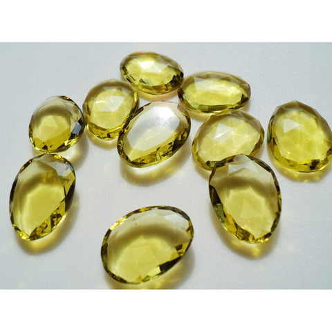 11x14mm-15x20mm Lemon Quartz Colored Hydro Rosecut, Hydro Quartz Rose Cut