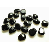 10x13mm-13x15mm Black Onyx RoseCut Cabochon, Black Onyx Faceted Flat Cabochons