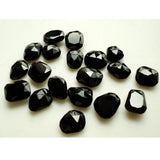 10x13mm-13x15mm Black Onyx RoseCut Cabochon, Black Onyx Faceted Flat Cabochons