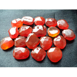 12-15mm Red Chalcedony Rose Cut Flat Cabochons, Red Chalcedony Faceted Cabochon