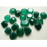 11x12mm-12x15mm Green Onyx Rose Cut Cabochons, Green Onyx Faceted Cabochons