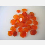 9-10mm Orange Carnelian Rose Cut Cabochons, Carnelian Faceted Cabochons