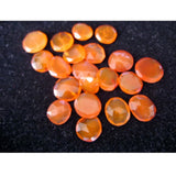 9-10mm Orange Carnelian Rose Cut Cabochons, Carnelian Faceted Cabochons