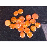 9-10mm Orange Carnelian Rose Cut Cabochons, Carnelian Faceted Cabochons