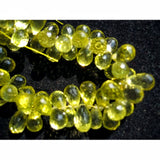 8x11-9x14 mm Lemon Quartz Micro Faceted Tear Drop Shaped Briolettes, Lemon