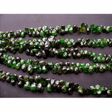 4x6mm-7x9mm Chrome Diopside Beads, Green Tourmaline, Faceted Pear Beads, Green