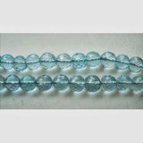 7mm Blue Topaz Faceted Round Beads, Swiss Blue Topaz Faceted Balls, Blue Topaz