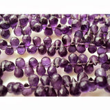 5x7 mm Amethyst Briolettes, African Amethyst Faceted Tear Drop Beads, Purple